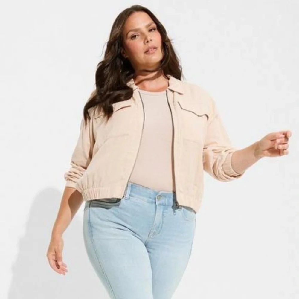 New! Torrid sz 4 Double Gauze Zip Front Jacket‎ 4X